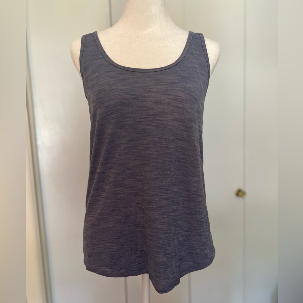 LuluLemon racer back tank. Size 4. Grayish indigo, worn once, perfect condition.